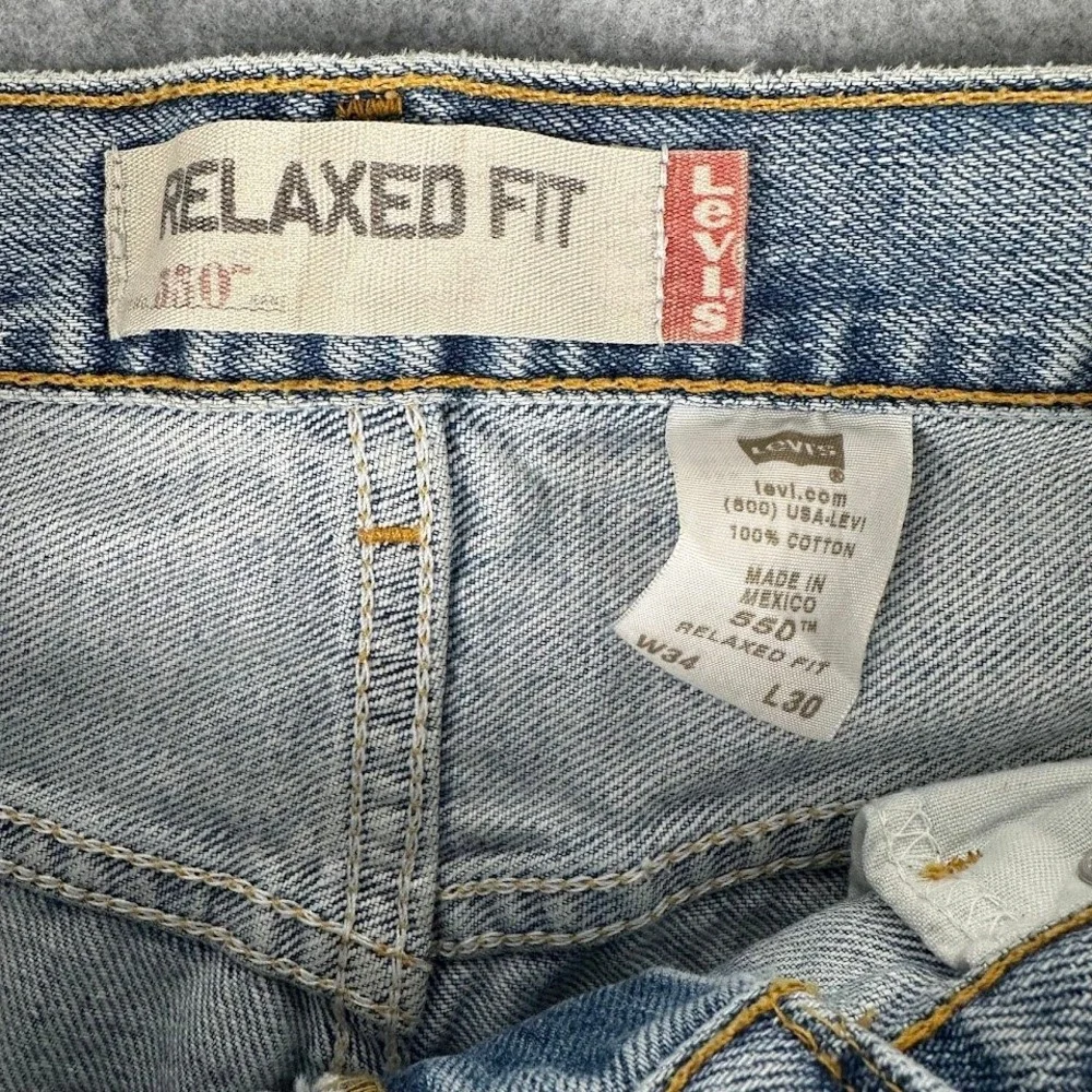 Vintage‎ Levi 550 Mens Jeans 34x30 (33x29) Relaxed Fit Thrashed Distressed Y2K
